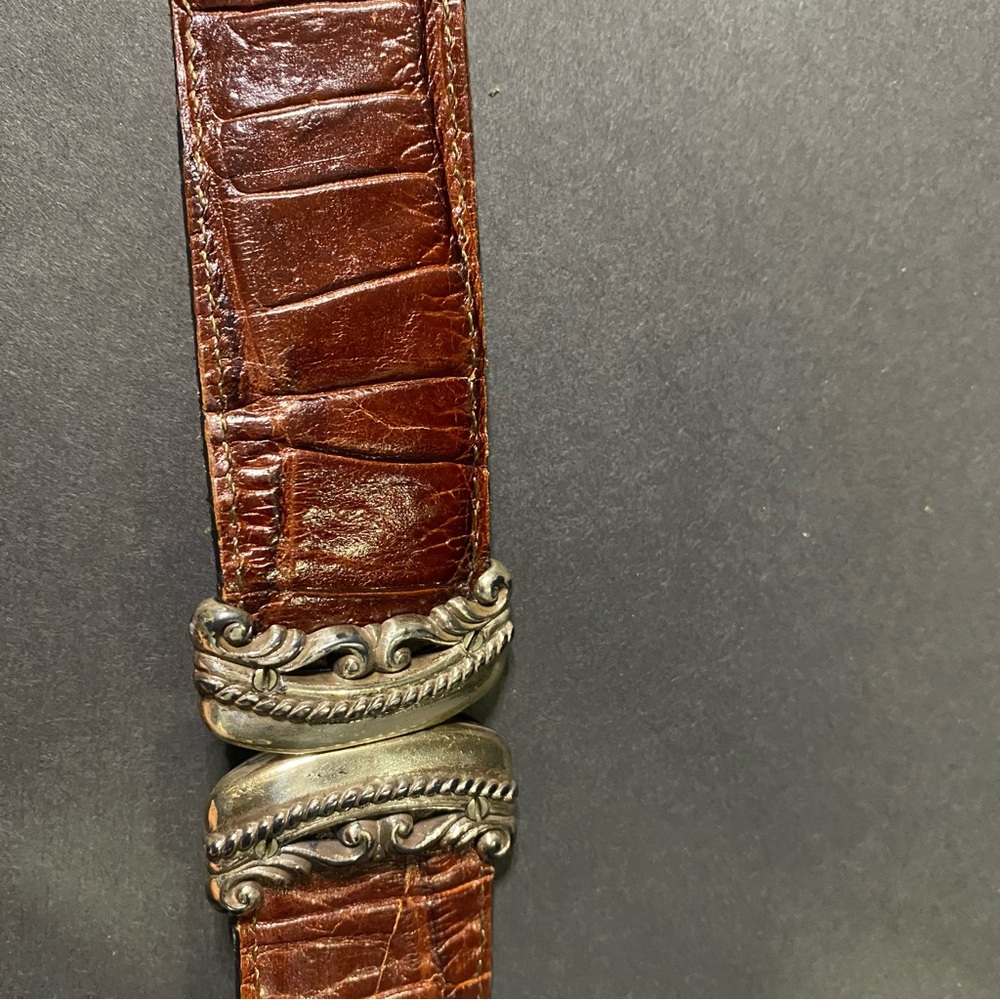 Brighton Black and Brown Belt with Silver Buckle - Picture 5 of 9